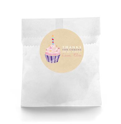 Cute Cupcake Birthday Favor Labels