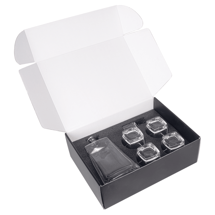 Tequila Decanter Gift Set with 4 Shot Glasses – Custom Engraved