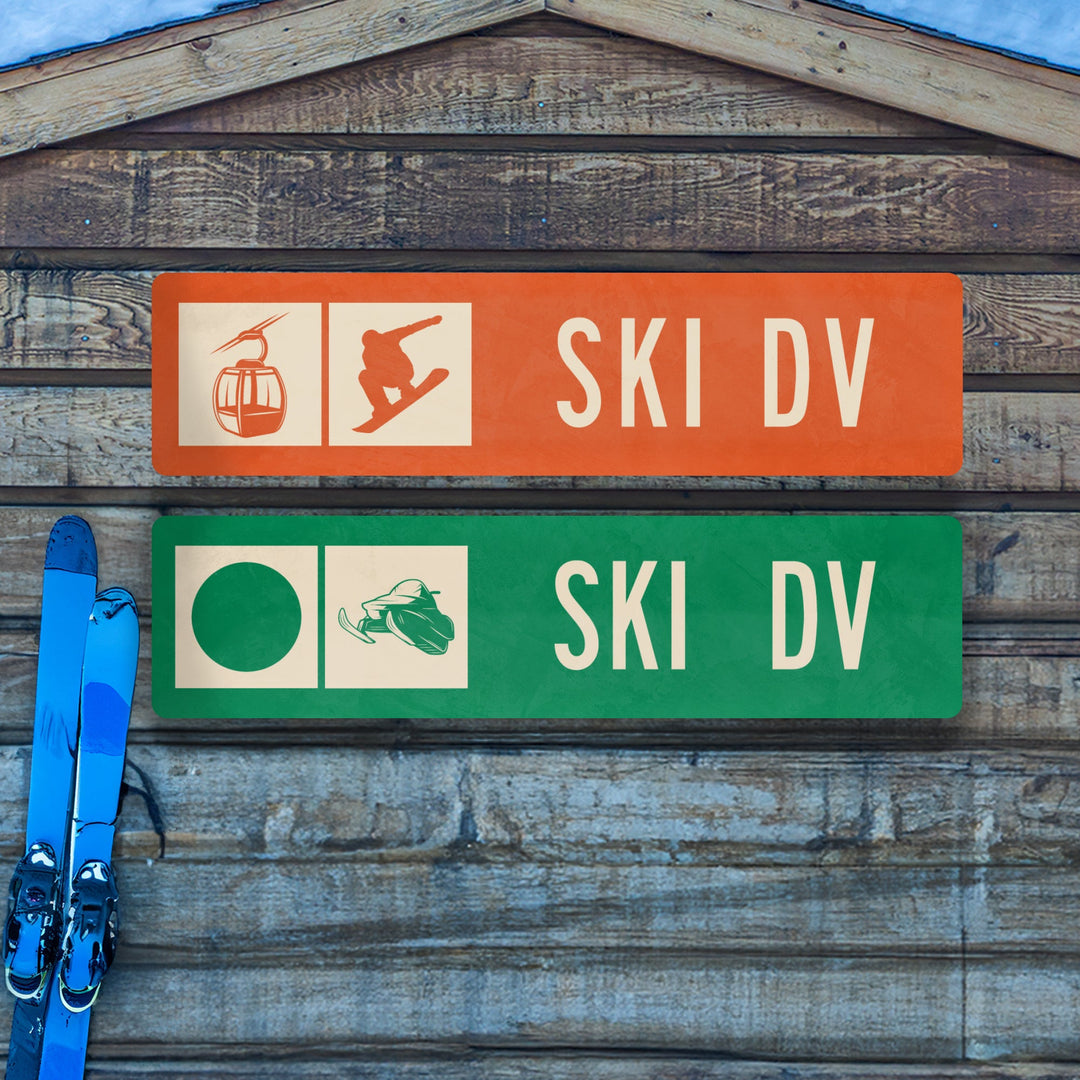 Ski DV Ski Trail Metal Sign