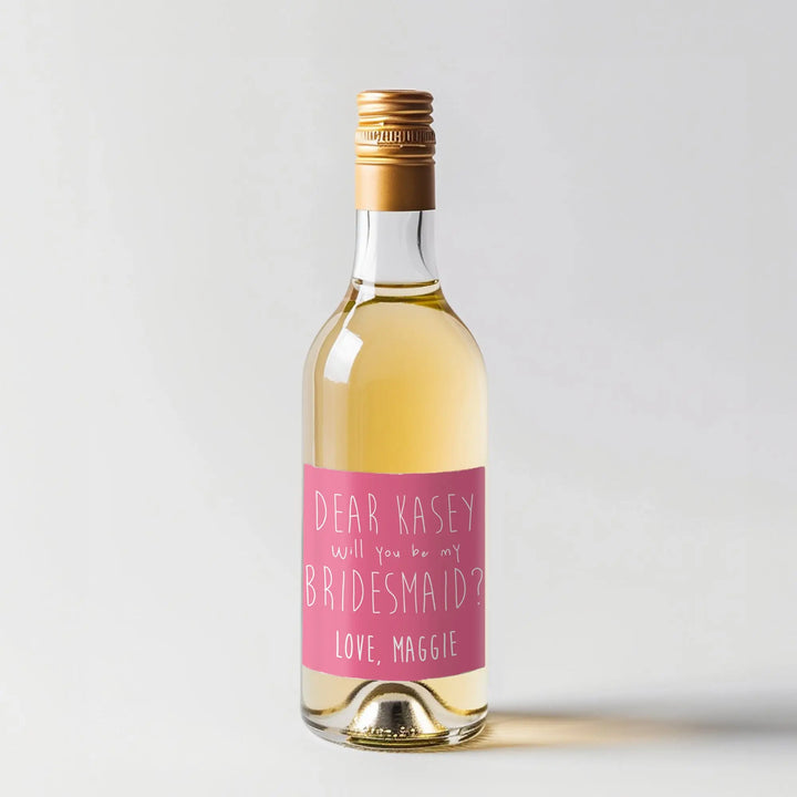 Dear Bridesmaid Mini Wine Label iCustomLabel