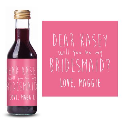Dear Bridesmaid Mini Wine Label