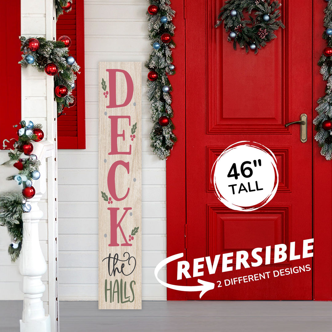 Deck The Halls Christmas Porch Leaner Welcome Sign