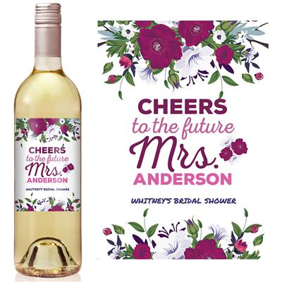 Deep Pinks Bridal Shower Wine Label