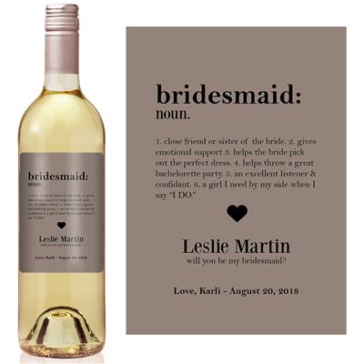 Define Bridesmaid Wine Label