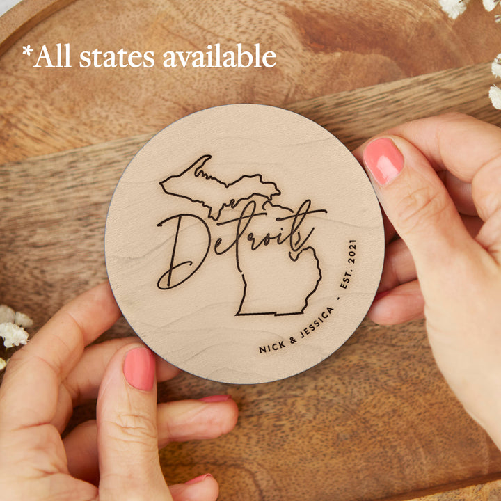 State Wood Coasters