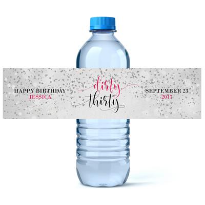 Dirty Thirty Water Bottle Labels