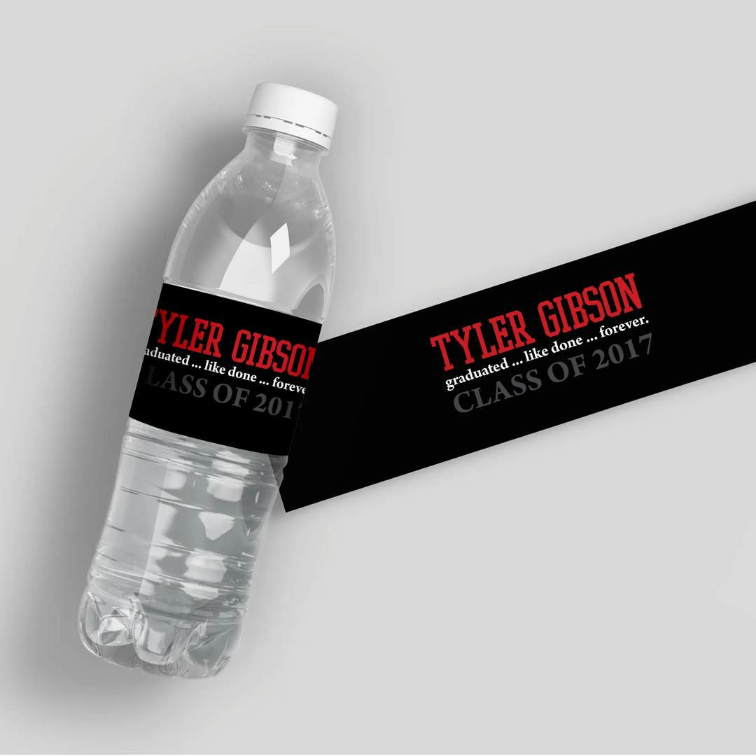 Done Forever Graduation Water Bottle Labels - iCustomLabel