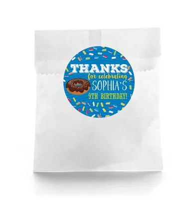 Donut Birthday Favor Labels