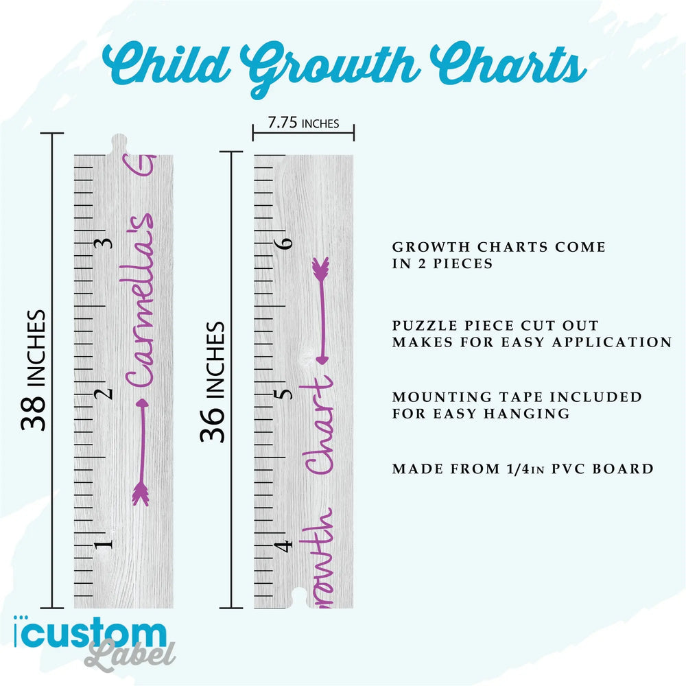 Double Name Growth Ruler - iCustomLabel