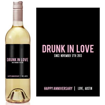 Drunk In Love Anniversary Wine Label