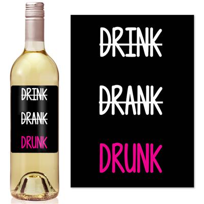 Drunk Wine Label