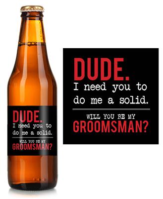 Dude Solid Groomsman Beer Label