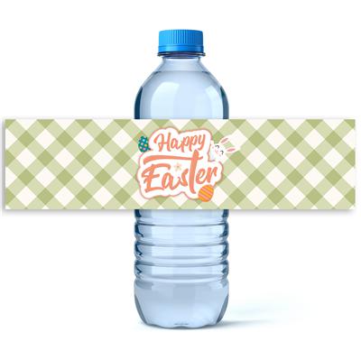 Easter Green Pattern Water Bottle Labels