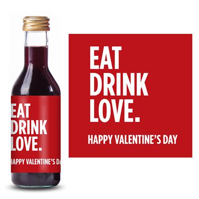 Eat Drink Love Valentines Mini Wine Label