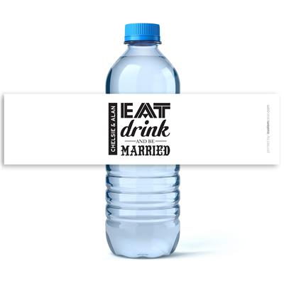 Eat Drink and Be Married Water Bottle Labels
