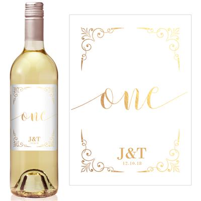 Elegant Gold Table Number Wine Label