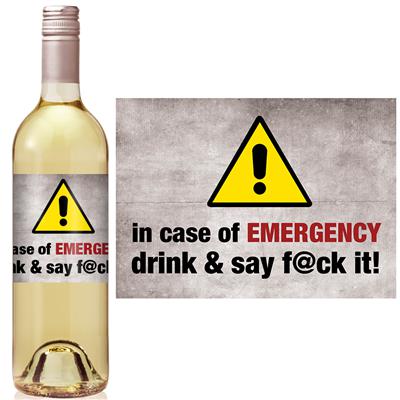 Emergency Wine Label