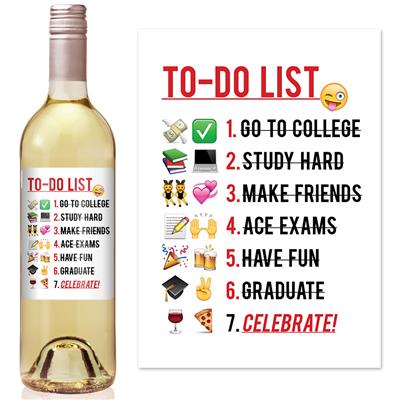 Emoji Graduation Wine Label