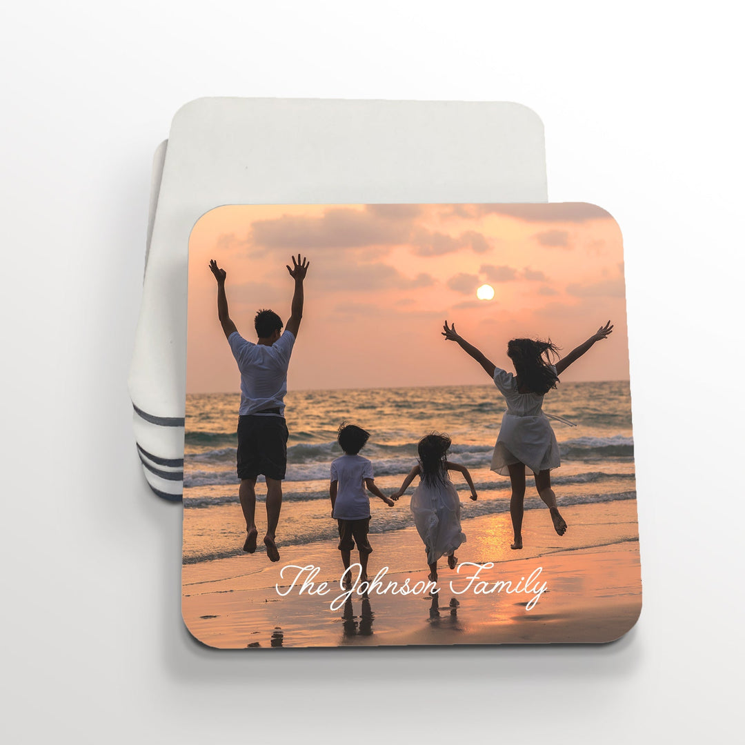 Family Photo Square Coasters