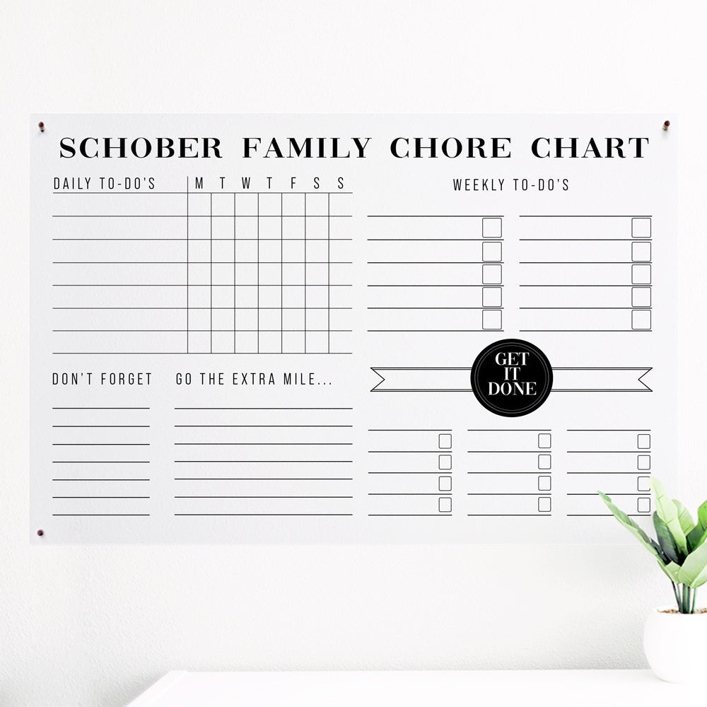 Family of Five Chore Acrylic Wall Calendar