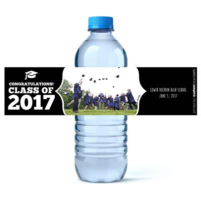Fancy Frame Graduation Water Bottle Labels