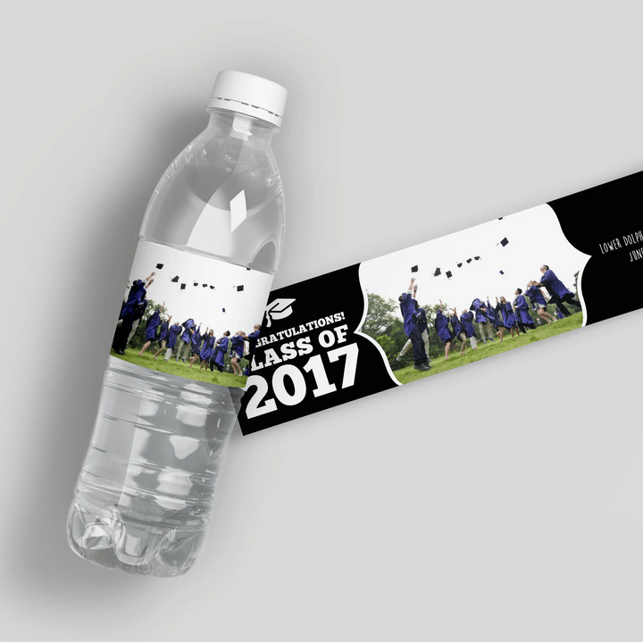 Fancy Frame Graduation Water Bottle Labels - iCustomLabel