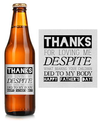 Father's Day Thanks Beer Label