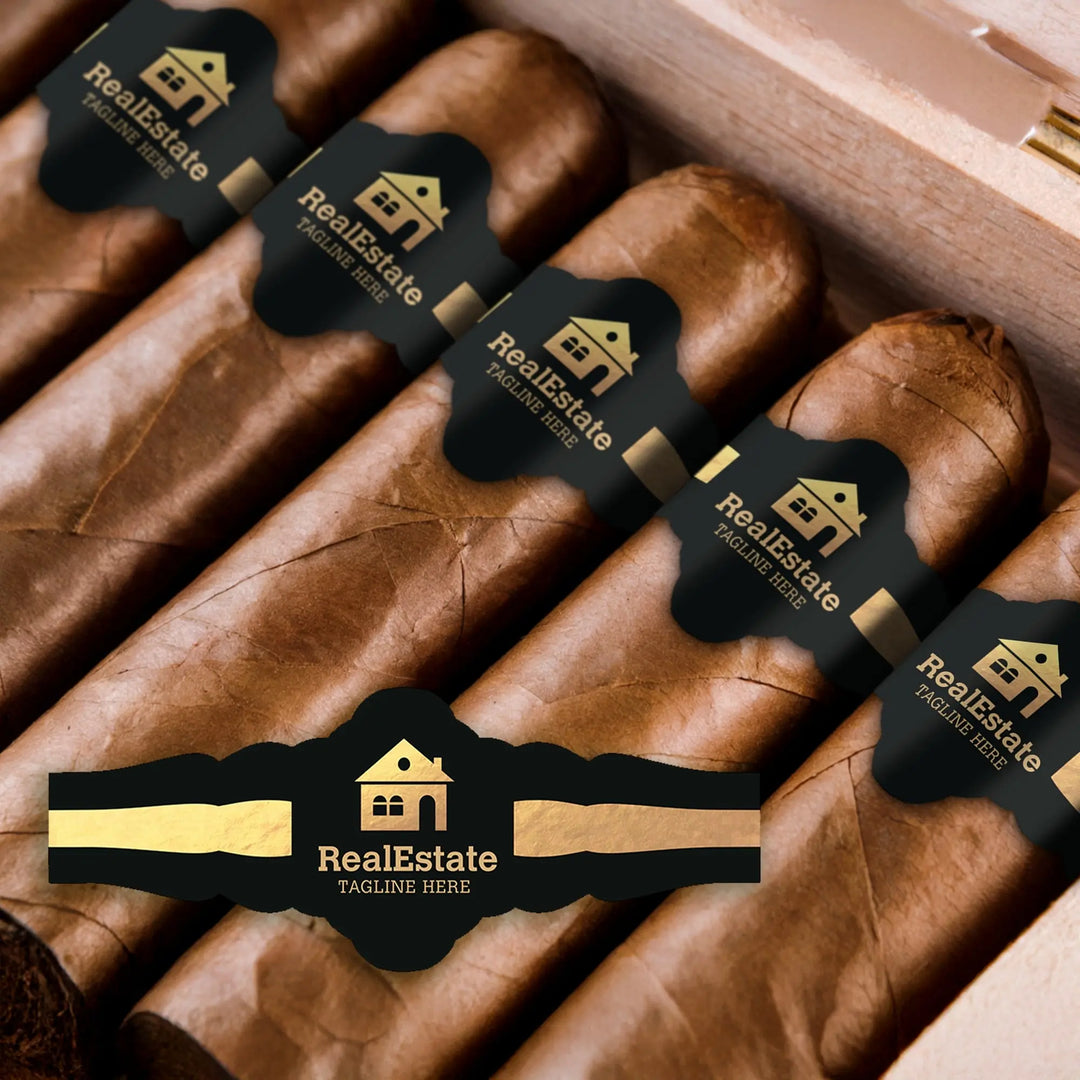 Faux Gold House Business Cigar Bands - iCustomLabel