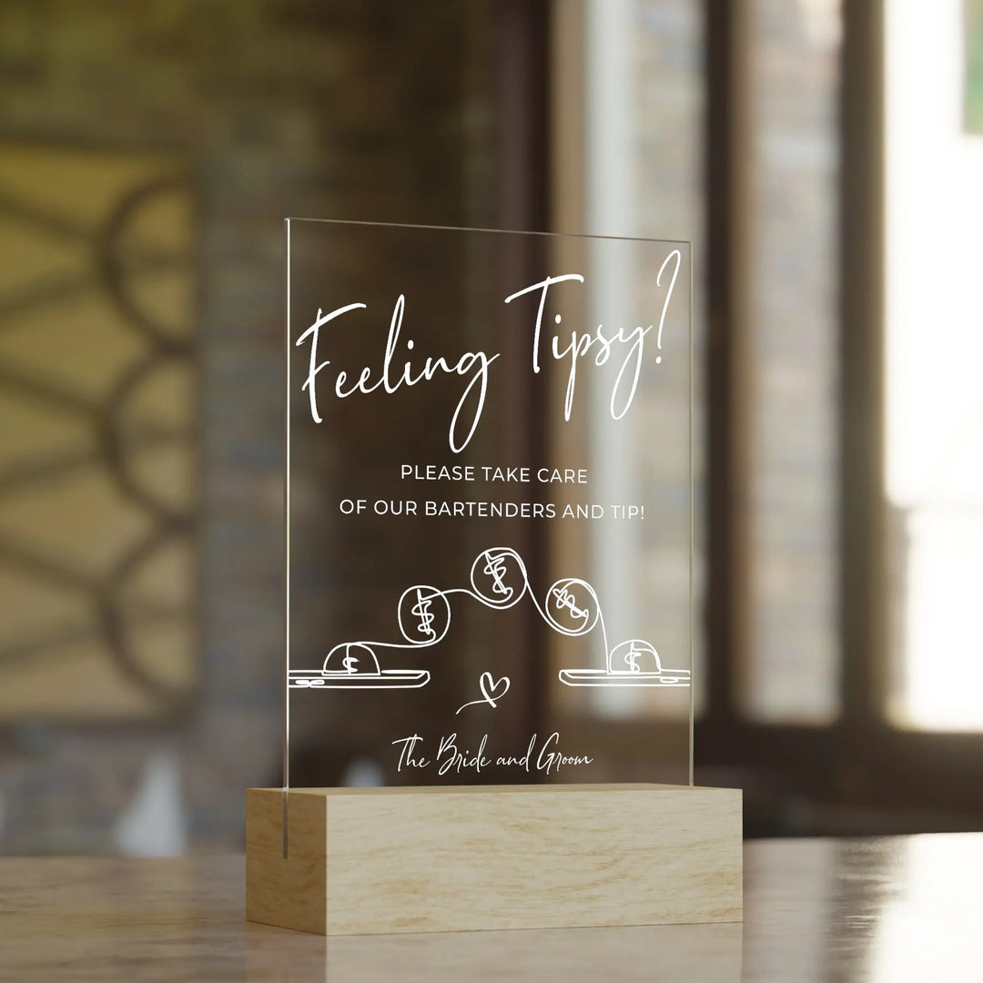 Feeling Tipsy Wedding Table Sign