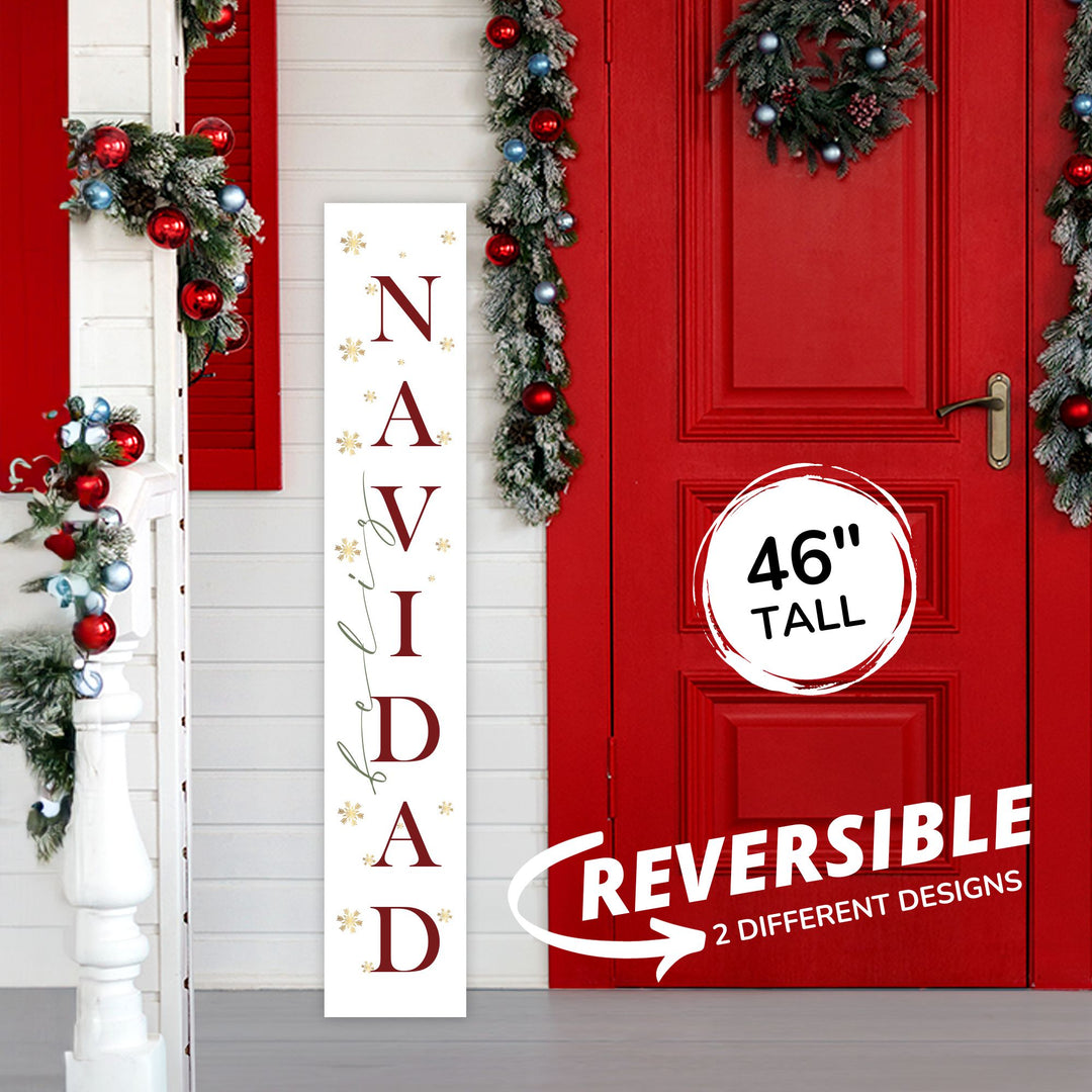 Feliz Navidad Porch Leaner Welcome Sign