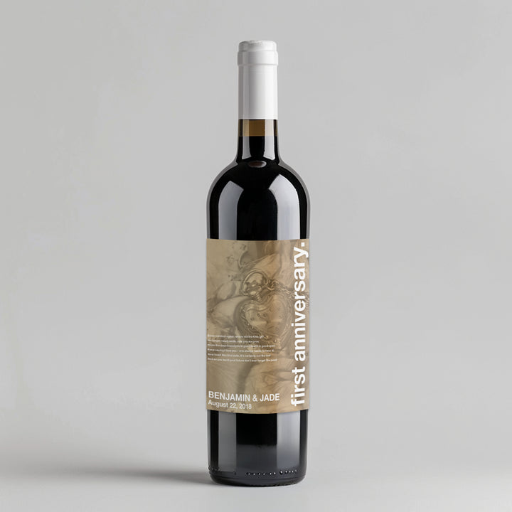 Swiss Pic First Anniversary Milestone Wine Label