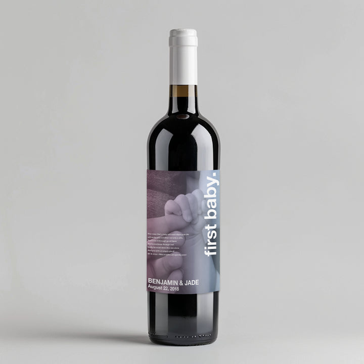 Swiss Pic First Baby Milestone Wine Label
