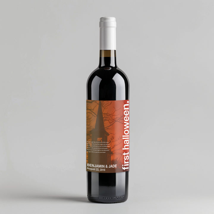Swiss Pic First Halloween Milestone Wine Label