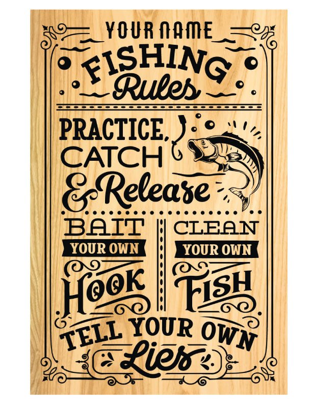 Fishing Rules Metal Sign