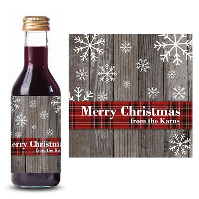 Flannel Christmas Mini Wine Label