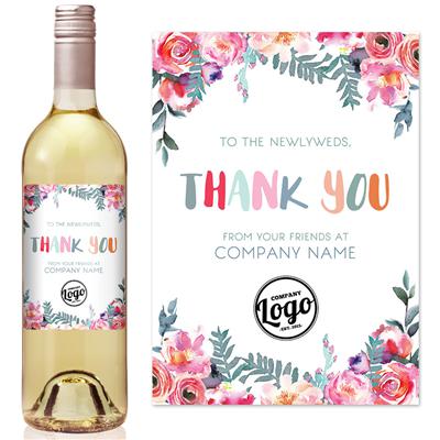 Floral Newlyweds Wine Label