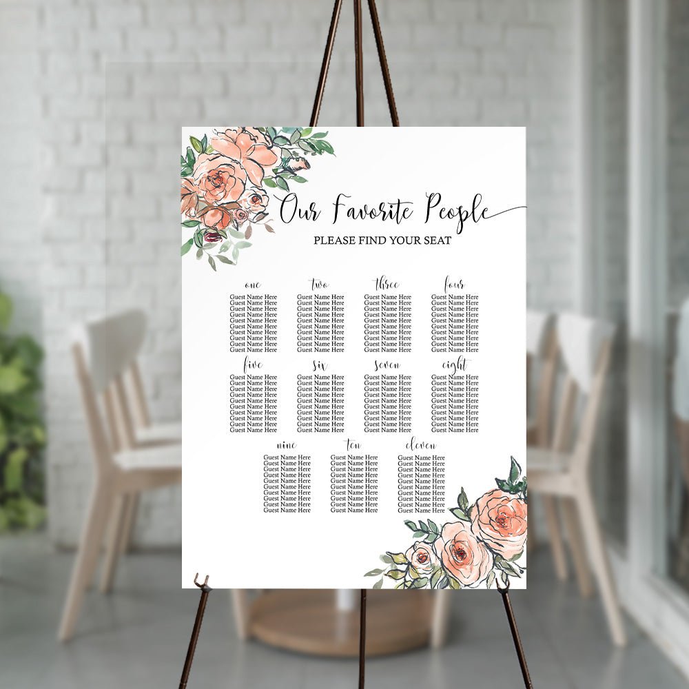 Floral Wedding Seating Chart