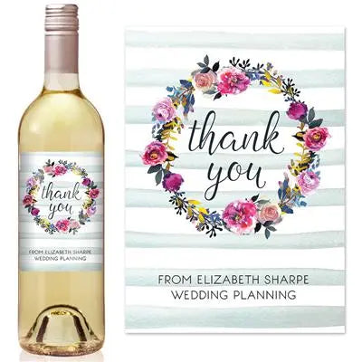 Floral Wreath Wine Label