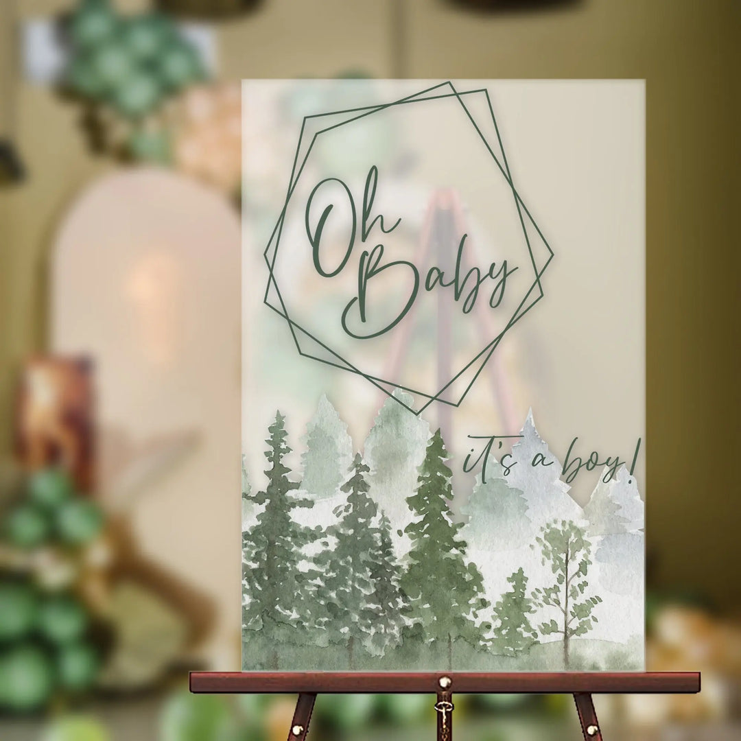 Forest Oh Baby Shower Sign iCustomLabel