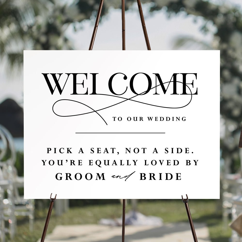 Formal No Sides Wedding Welcome Sign