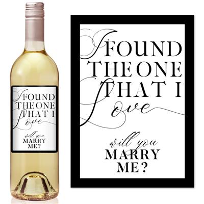 Found My Love Proposal White Wine Label