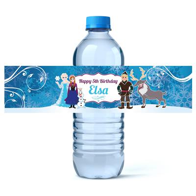 Frozen Birthday Water Bottle Labels