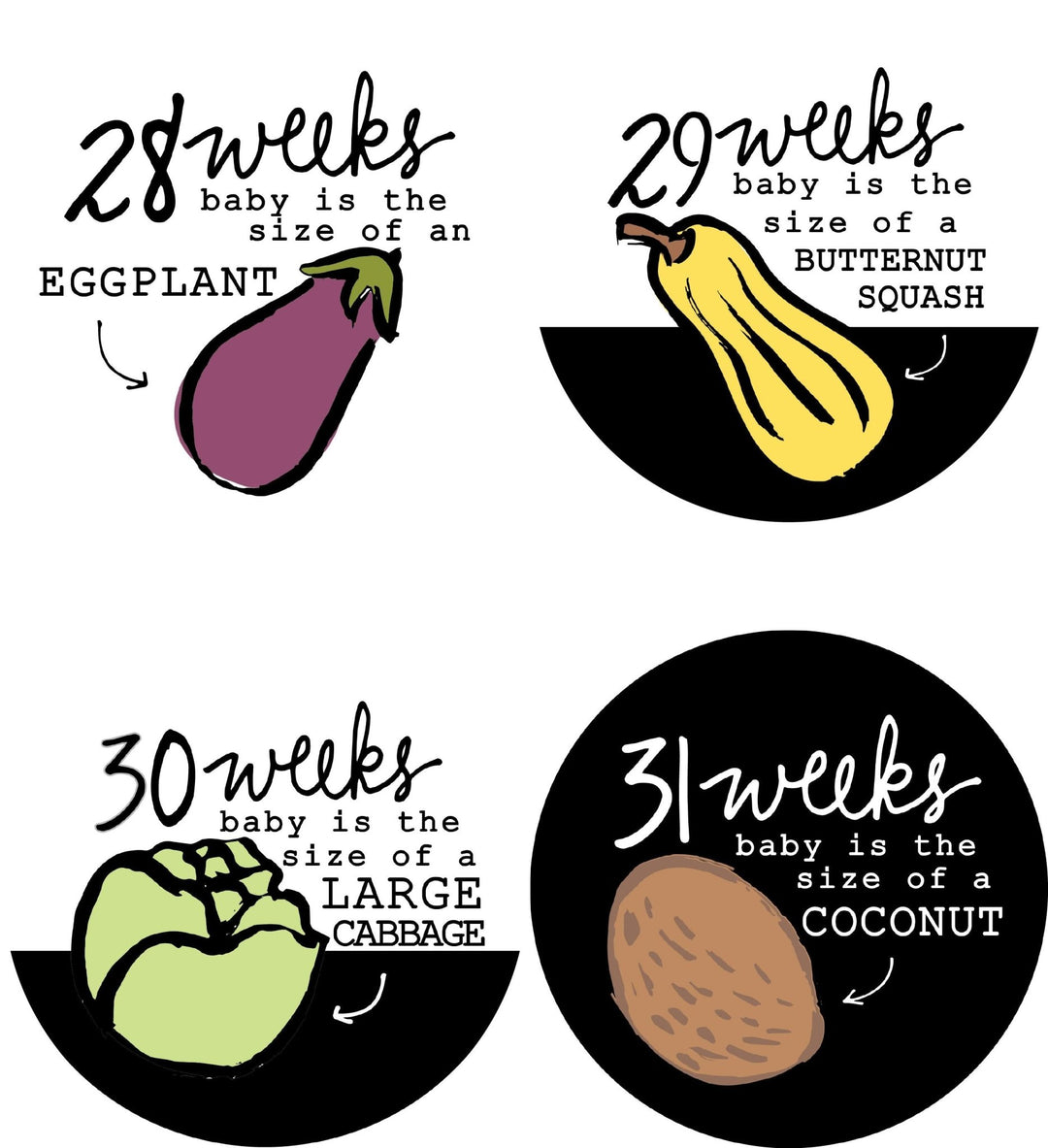 Fruit Veggie Pregnancy Stickers