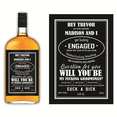 Fuck Face Groomsmen Liquor Label