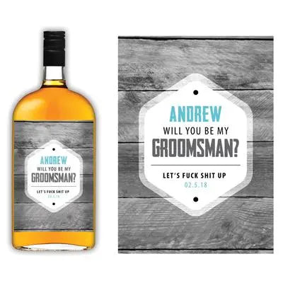 Fuck Shit Up Groomsmen Liquor Label