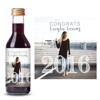 Full Photo Graduation Mini Wine Label
