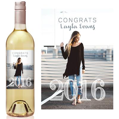 Full Photo Graduation Wine Label
