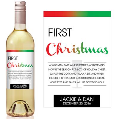 Fun Font Christmas Milestone Wine Label