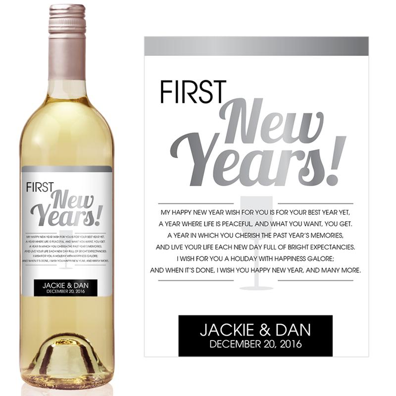 Fun Font New Year's Milestone Wine Label