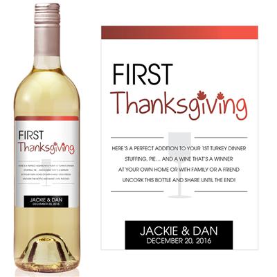 Fun Font Thanksgiving Milestone Wine Label